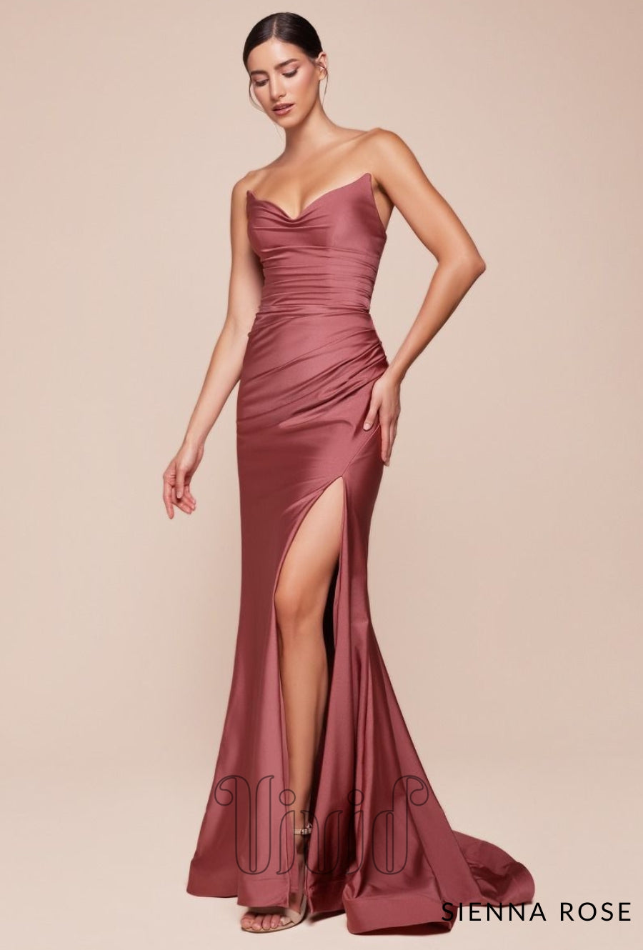 strapless open back dress Kiara Strapless Gown by Vivid Formal