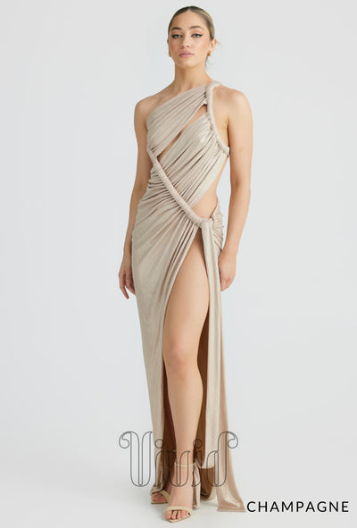 Melani The Label Aphrodite Gown in Champagne Metallic / Nude & Neutrals