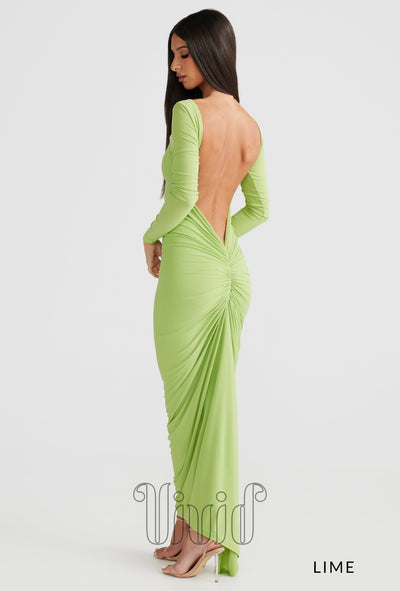 Melani The Label Camila Dress in Lime / Greens
