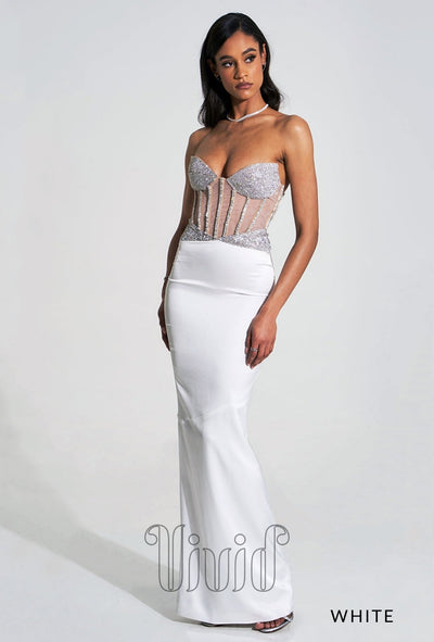 Vivid Formal Cara Gown in White / Whites