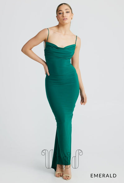 Melani The Label Celina Gown in Emerald / Greens