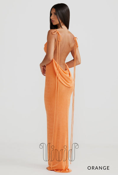 Melani The Label Cristina Gown in Orange / Oranges/Corals