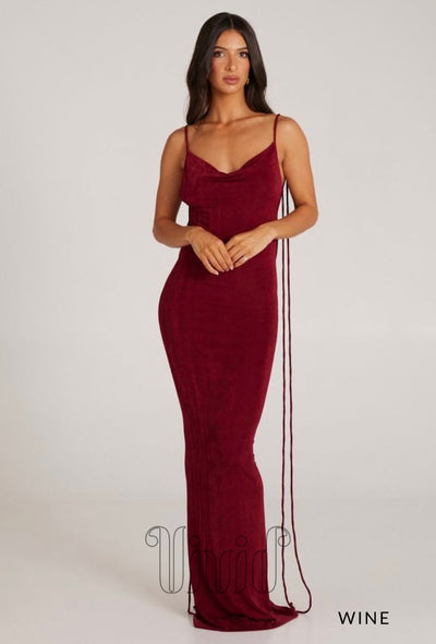 Melani The Label Cristina Gown in Wine / Reds