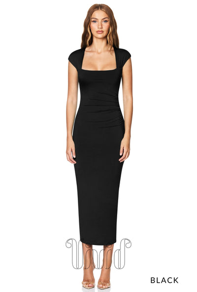 Nookie Dare Cap Sleeve Midi in Black / Blacks