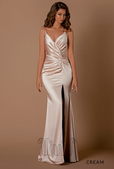 Nicoletta Bridesmaids Diana Satin Gown NBM1036 in Cream / Nude & Neutrals