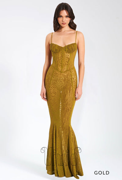 Vivid Formal Elan Gown in Gold / Golds