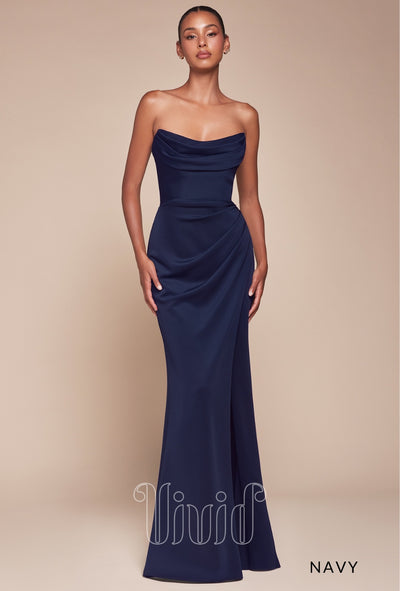 Vivid Formal Empire Gown in Navy / Blues