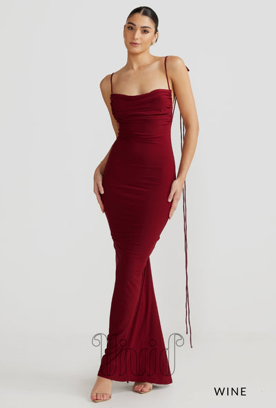 Melani The Label Jiani Gown in Wine / Reds