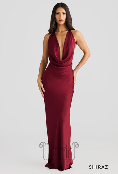 Melani The Label Josefina Gown in Shiraz / Reds