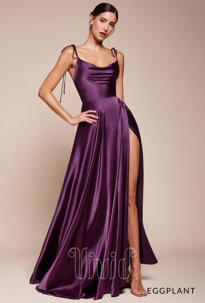 Vivid Core Lily Gown in Eggplant / Purples