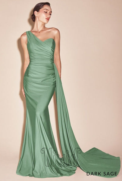 Vivid Formal Louisa Gown in Dark Sage / Greens