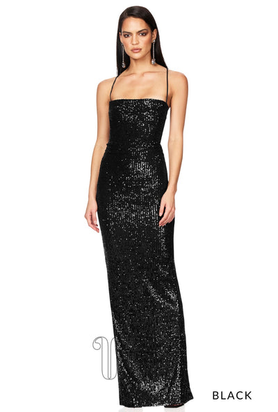 Nookie Lumina Lace Back Gown in Black / Blacks