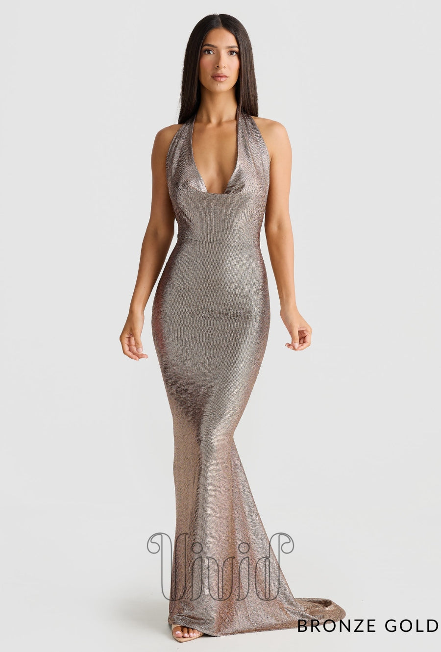 slim fit dress slacks Plus Size Rhinestone Strapless Slit Bronze Overskirt Prom Dress