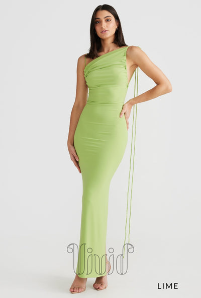 Melani The Label Natali Gown in Lime / Greens