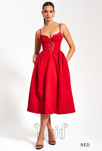 Vivid Formal Norma Dress in Red / Reds