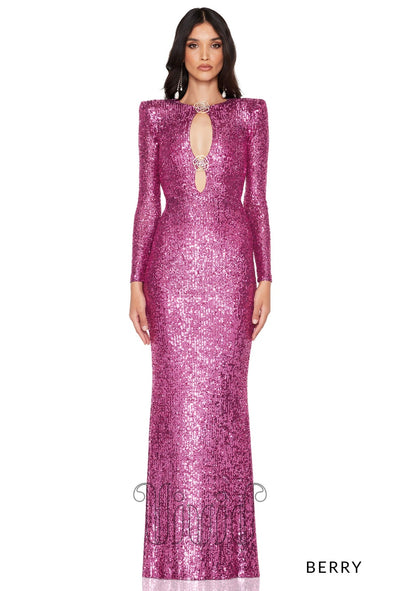 Nookie Rosalia LS Gown in Berry / Purples