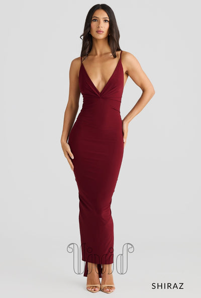 Melani The Label Veronica Dress in Shiraz / Reds