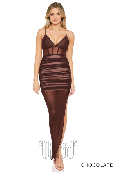 Nookie Vision Gown in Chocolate / Nude & Neutrals