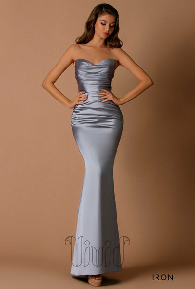 Nicoletta Bridesmaids Zoey Mermaid Gown NBM1043 in Iron / Greys