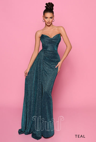 Nicoletta Zoey Sparkle Gown NP149 in Teal / Greens