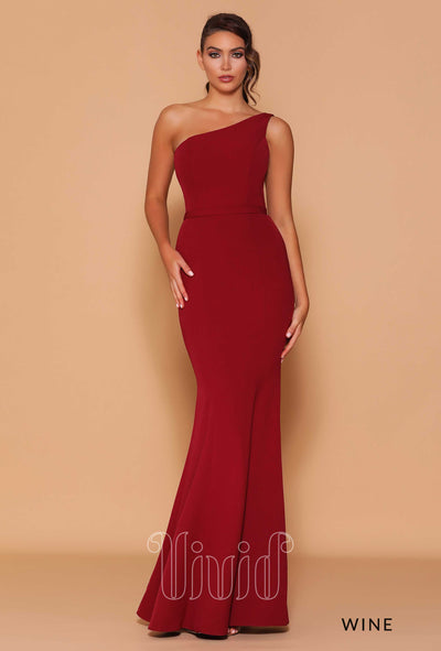Les Demoiselle Heidi One Shoulder Gown LD1121 in Wine / Reds