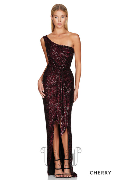 Nookie Palazzo Gown in Cherry / Reds